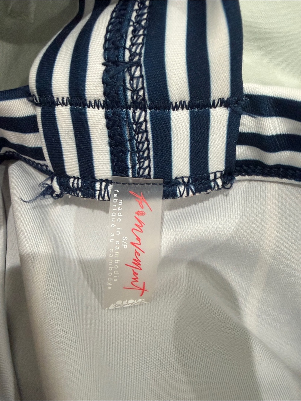 FP Movement by Free People Navy Blue & White Striped Athletic Dress - Picture 3 of 3